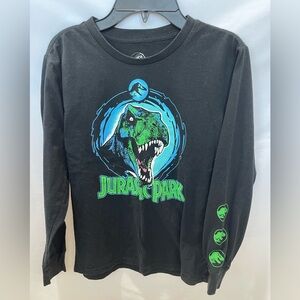 Jurassic Park World T-Rex Dinosaur T-Shirt Long Sleeve Boys Medium